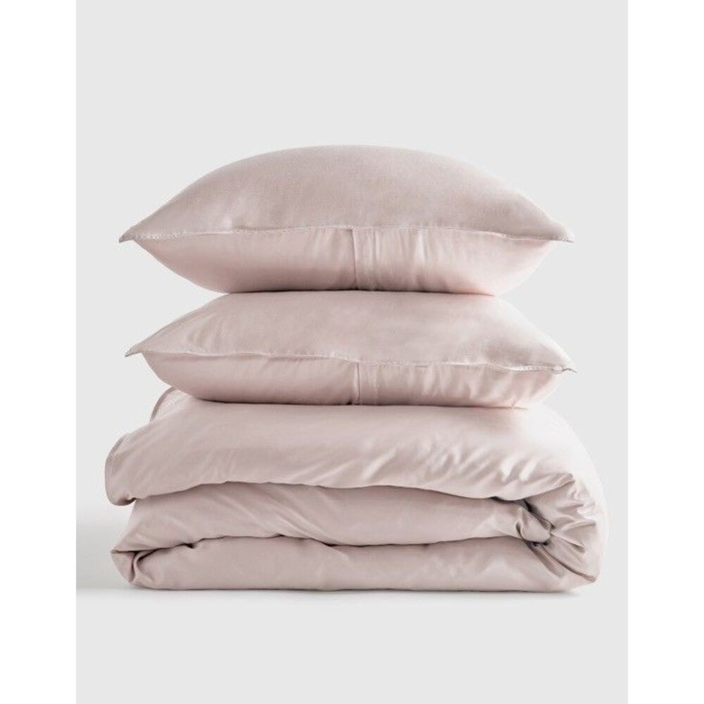 Bamboo Duvet Cover Set, Full/Queen, Soft Blush